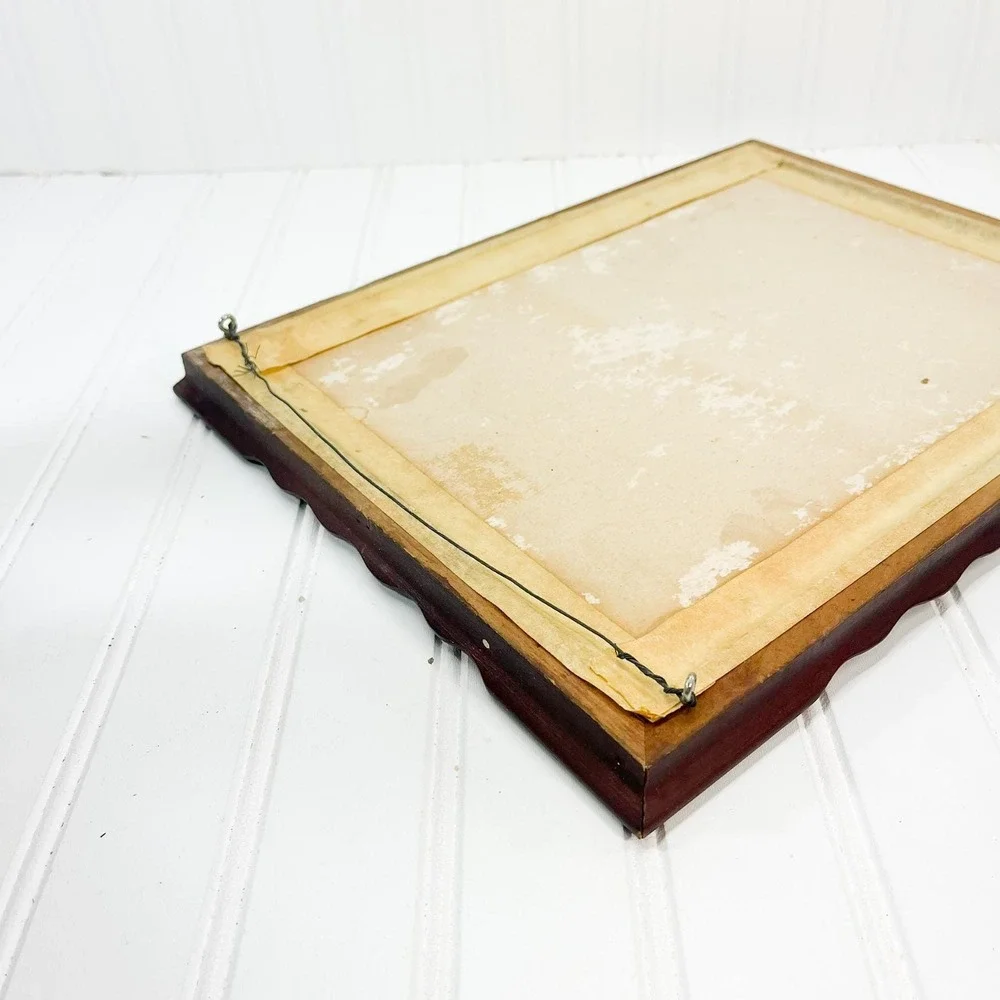 Vintage Floral Print in Wooden Frame - Korber Painting‎